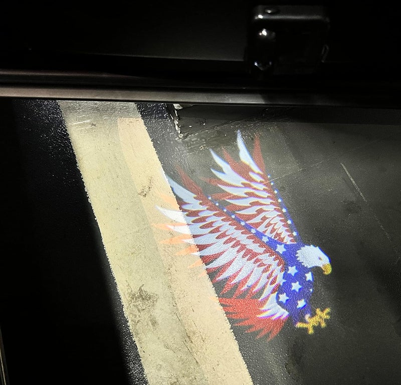 NewL 2 Pcs Led Car Door Welcome Light for USA America Flag Eagle Logo Symbol Projector Lights Ghost Shadow Light - Image 5